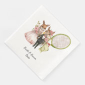 Tennis bruiloft thema servet (Hoek)