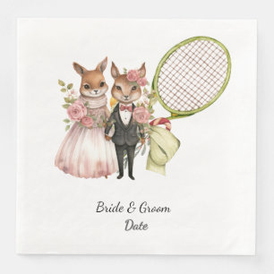 Tennis bruiloft thema servet