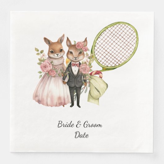 Tennis bruiloft thema servet (Voorkant)