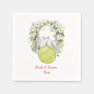 Tennis bruiloft thema servet