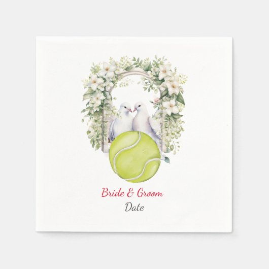 Tennis bruiloft thema servet (Voorkant)