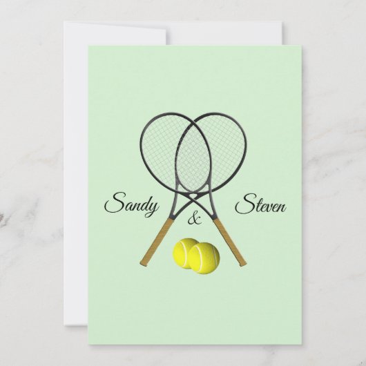 Tennis Bruiloft Thema Uitnodigingen (Achterkant)