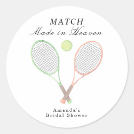 Tennis Bruiloftsfeest: Een Hemels Huwelijk Ronde Sticker