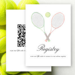Tennis Bruiloftsfeest QR-code voor huwelijksgesche Informatiekaartje