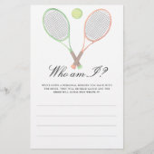 Tennis bruiloftsfeest - Wie ben ik bruiloftsfeest Briefpapier (Voorkant)