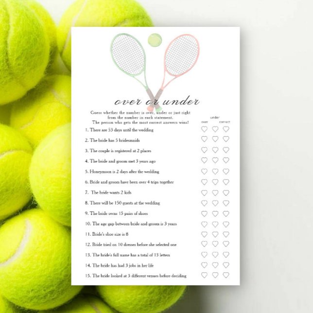 Tennis Bruiloftsspel  Over of onder spel (Creator heeft geüpload)