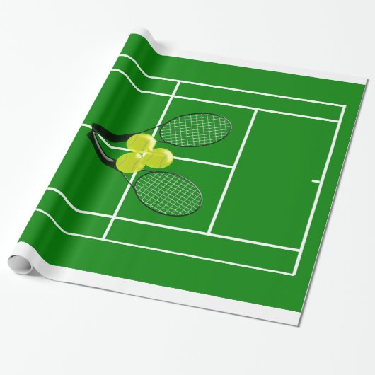 Tennis Cadeaupapier (Uitgerold)