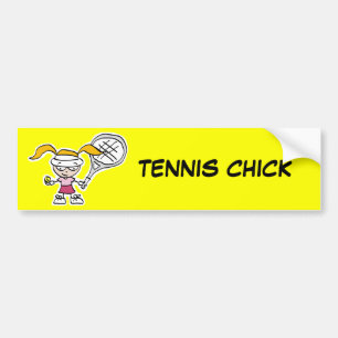 Tennis-cadeautjes en -kaarten   Teken van schattig Bumpersticker