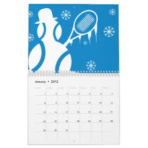 Tennis Calendar cadeau met kleurrijke illustraties Kalender