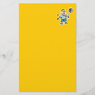 Tennis cartoon kind verjaardagsfeestje briefpapier