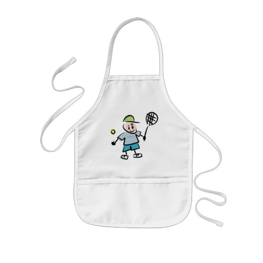 Tennis Cartoon Schort kleine Kinderen (Voorkant)