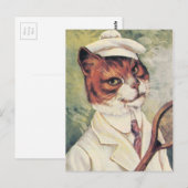Tennis cat briefkaart (Voorkant / Achterkant)