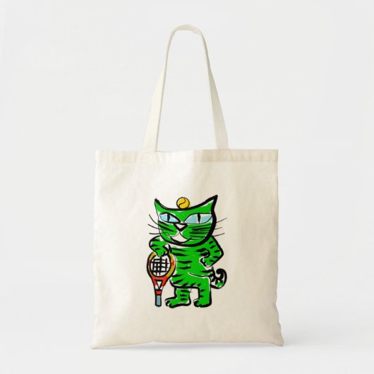 Tennis Cat Tote Bag (Voorkant)