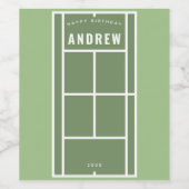 Tennis Celebration Retangular Sticker (Enkel label)