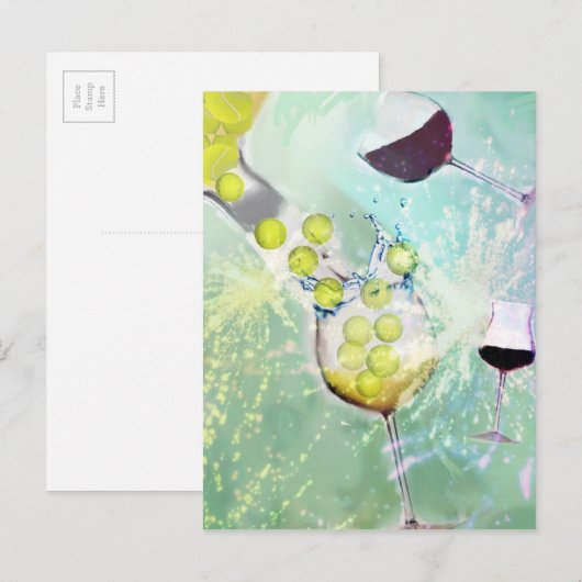 Tennis Celebration Uitnodiging Briefkaart (Voorkant / Achterkant)