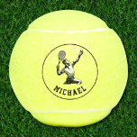 Tennis Champ dient voor titel aangepaste naam Tennisballen<br><div class="desc">Pas de tekst aan, en creëer gemakkelijk uw gepersonaliseerde tennisbal. U kunt DIT ONTWERP OVERDRAGEN op andere Zazzle-producten en het aanpassen aan de meeste Zazzle-items. Standaard Studio-design zijn gemaakt in een grafische oplossing met hoge resolutie voor een professionele afdruk. Bedankt voor het kiezen van onze design en het stoppen bij...</div>