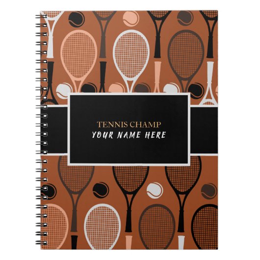 Tennis Champ Your Player Name Funny Personalized Notitieboek (Voorkant)