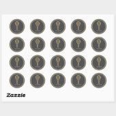Tennis Chic Grijs Goud Aangepaste Naam Ronde Sticker (Vel)