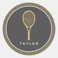 Tennis Chic Grijs Goud Aangepaste Naam