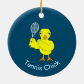 Tennis Chick Keramisch Ornament (Achterkant)