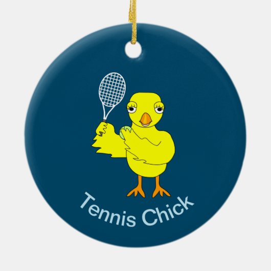 Tennis Chick Keramisch Ornament (Achterkant)