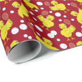 Tennis Chick Pattern Wrapping Paper Cadeaupapier (Rol Hoek)