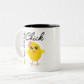 Tennis Chick Player Tweekleurige Koffiemok (Voorkant links)