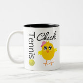 Tennis Chick Player Tweekleurige Koffiemok (Links)