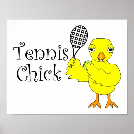 Tennis Chick Tekst Poster (Voorkant)