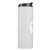 Tennis Chique Speler Gift Roze en Goud Custom Thermosbeker (Gedraaid links)