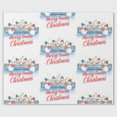 Tennis Christmas  Festive Snowman  Cadeaupapier (Vlak)