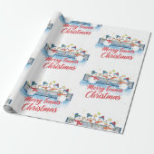 Tennis Christmas  Festive Snowman  Cadeaupapier (Uitgerold)
