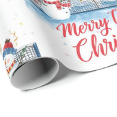 Tennis Christmas  Festive Snowman  Cadeaupapier (Rol Hoek)