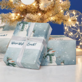 Tennis Christmas  Festive Snowman  Cadeaupapier