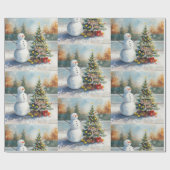 Tennis Christmas  Festive Snowman  Cadeaupapier (Vlak)