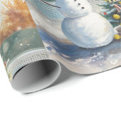 Tennis Christmas  Festive Snowman  Cadeaupapier (Rol Hoek)