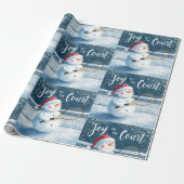 Tennis Christmas  Festive Snowman  Cadeaupapier (Uitgerold)