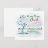 Tennis Christmas  Festive Snowman  Feestdagenkaart (Voorkant / Achterkant)