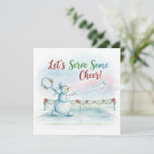Tennis Christmas  Festive Snowman  Feestdagenkaart (Staand voorkant)
