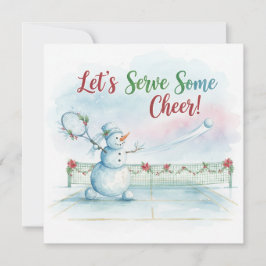Tennis Christmas  Festive Snowman  Feestdagenkaart