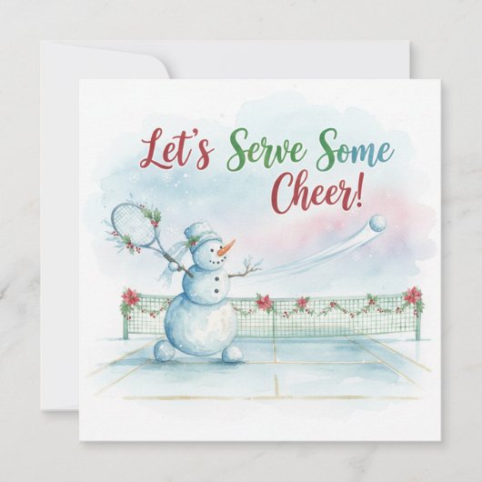 Tennis Christmas  Festive Snowman  Feestdagenkaart (Voorkant)