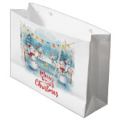 Tennis Christmas  Festive Snowman  Groot Cadeauzakje (Voorkant Gekanteld)