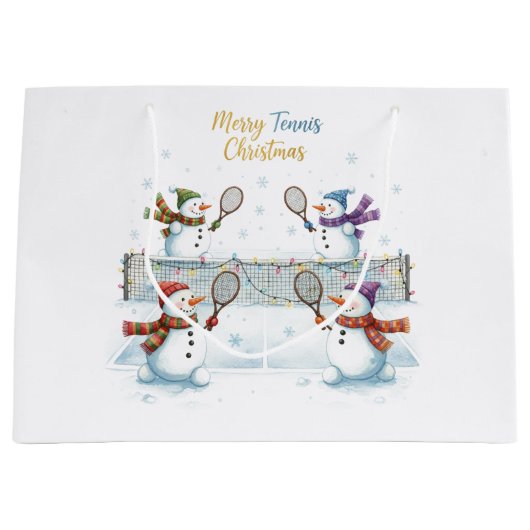Tennis Christmas  Festive Snowman  Groot Cadeauzakje (Voorkant)