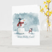 Tennis Christmas  Festive Snowman  Kaart (Gele Bloem)