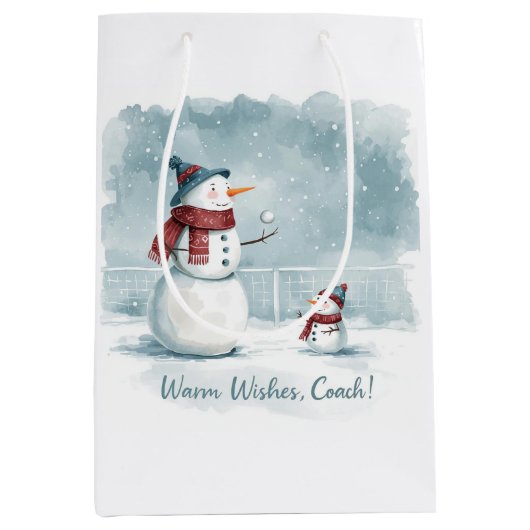 Tennis Christmas  Festive Snowman  Medium Cadeauzakje (Voorkant)