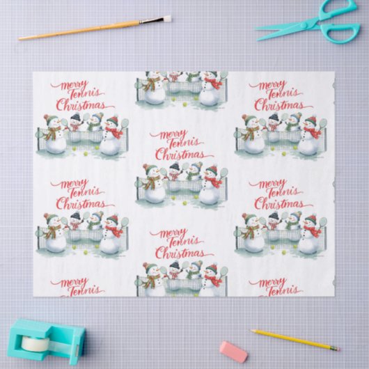 Tennis Christmas  Festive Snowman  Tissuepapier (Craft)