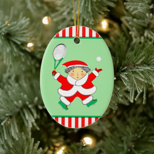 Tennis Christmas Keepsake Gift Keramisch Ornament (Boom)