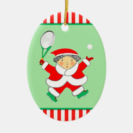 Tennis Christmas Keepsake Gift Keramisch Ornament (Voorkant)