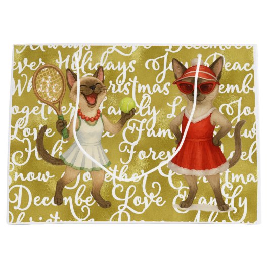 Tennis Christmas Mug Cat Lovers  Groot Cadeauzakje (Voorkant)