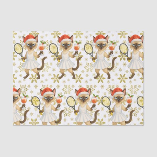 Tennis Christmas Mug Cat Lovers  Tissuepapier (Voorkant)